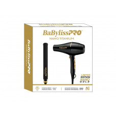 BABYLISS PRO LIMITED NANO TITANIUM GOLD SECADOR + PRANCHA - BIVOLT 