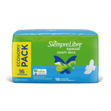 ABSORVENTE SIEMPRE LIBRE ABSORVENTE ADAPT SECA COM ALAS ECONOMY PACK - 16 UNIDADES