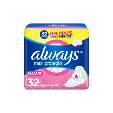 ABSORVENTE ALWAYS MAXI PROTEÇAO SUAVE COM ABAS - 32 ABSORVENTES