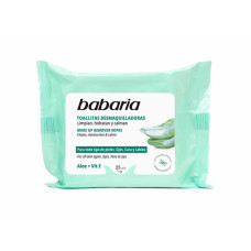 LENÇOS DEMAQUILANTES BABARIA TODO TIPO DE PELE ALOE + VIT E - 25 LENÇOS