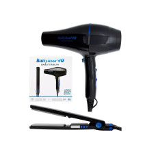 KIT BABYLISS PRO NANO BLACK PRANCHA IONICA + SECADOR BIVOLT 