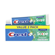 PASTA DE DENTE CREST SCOPE + WHITENING MINTY FRESH PACK 2 X 153G