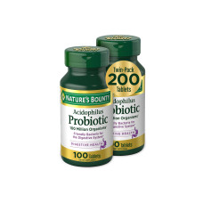 NATURES BOUNTY ACIDOPHILUS PROBIOTIC 100 CAPSULES PACK X2