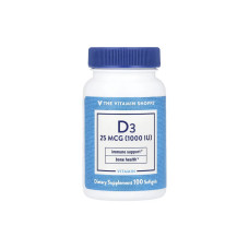 THE VITAMIN SHOPPE D3 25MCG (1000IU) - 100 SOFTGELS 