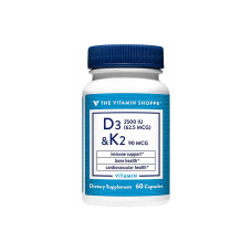 THE VITAMIN SHOPPE D3 2500IU & K2 90MCG - 60 CAPSULAS